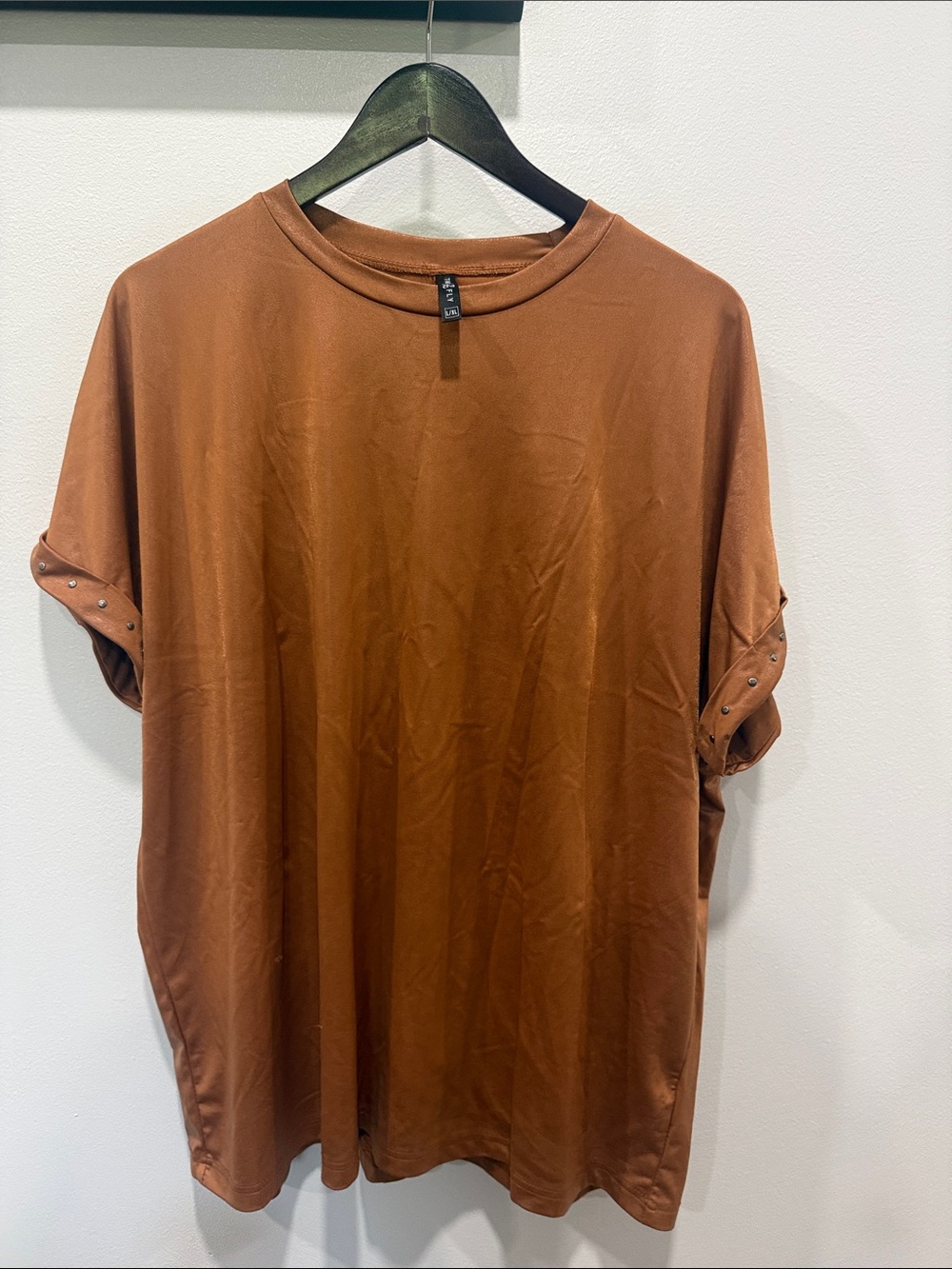 Rust Brown women’s  Short Sleeve Crewneck Shirt